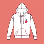 cherry-red hooded zip-up sweatshirt image